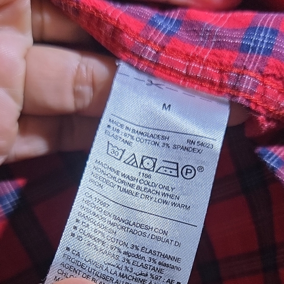 Old Navy Red and Blue Plaid Shirt - Picture 3 of 5